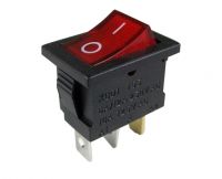 KCD1-102 клавишный переключатель с подсветкой (250В, 6А, 3-пин ON-OFF, 15*21мм, Красный)