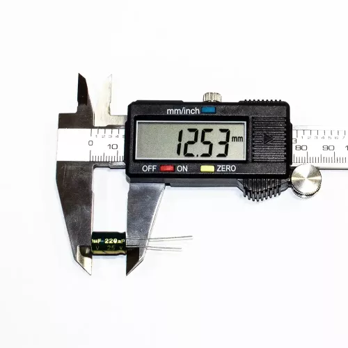 220мкФ*25В -конденсатор электролитический (220uF/25V, ±20%, LW(R), -40+105°C, 8*12мм) - JYCDR