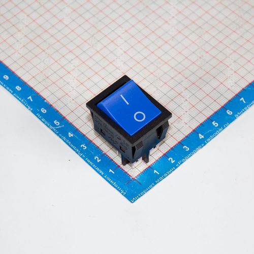 ZH02-Ax-30A - усиленный клавишный переключатель ВКЛ-ВЫКЛ (2 групп.*~250В, 30А, 4-пин ON-OFF, 31*25мм, синий) - производства Zhuohong