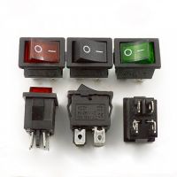 KCD1-104 клавишный переключатель с подсветкой (250В, 6А, 4-пин 2*ON-OFF, 15*21мм, Красный)