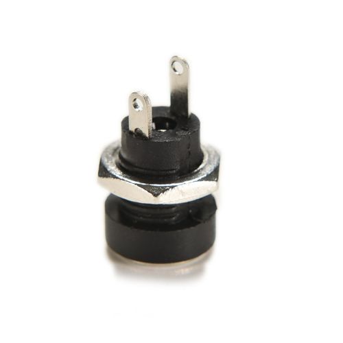 DC022B-P8-55*21 - гнездо питания JACK 5.5х2.1 мм на панель Ø8мм (черный пластик, гайка метал)