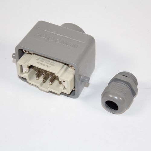 HDC-HE-006-2 - комплект вилочный штекер на кабель + розеточное гнездо на панель  в модификации №2