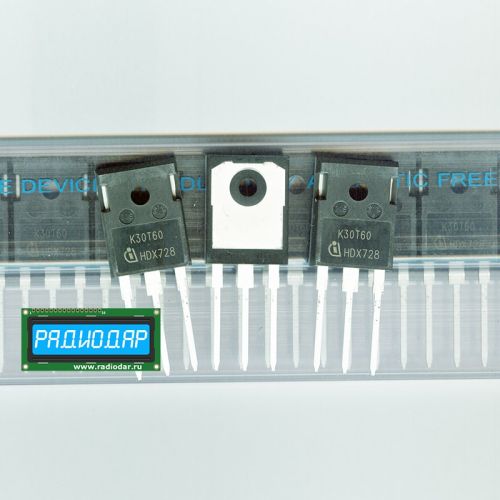 IKW30N60T - мощный IGBT транзистор (600В, 30А, 187Вт, TO-247, K30T60) - оригинал Infineon