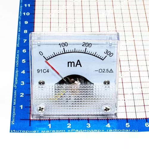 91C4-300mA  -стрелочный амперметр постоянного тока (300мА, 2.5, 45*45мм) - ZHFU