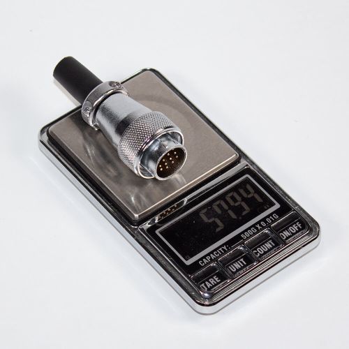 WS20J14TQ1 - цилиндрический разъём 20мм с резьбовым соединением: вилочный штекер на кабель (14 конт._Ø1мм, 500В, 10А) - производство CiXu