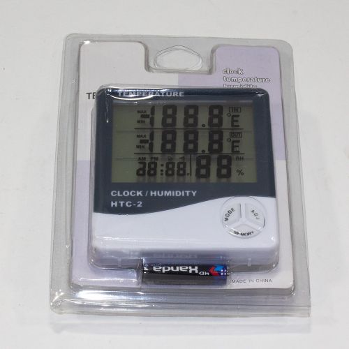 HTC-2 - домашняя малогабаритная метеостанция с часами и будильником - (помещение -10°С÷ +50°С/улица -50°С ÷+70°С, влажность 10%÷99%, бат. ААА, 105х98х22мм) - производство Sinometer Instruments