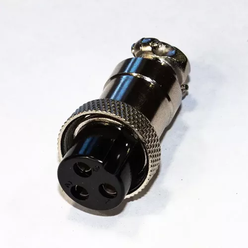 Цилиндрические разъемы GX20-3A - розеточный штекер на кабель (3-пин "мама") - производство CZPCon