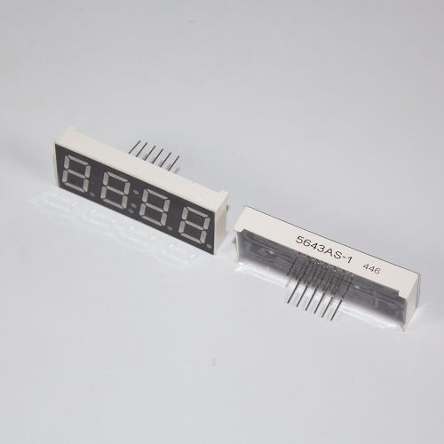 5643AS-1 - 4*битный, 7-сегментный с (:) LED-индикатор красного свечения 0.56''/14.2мм (общий катод, 50х19мм, DIP-12)