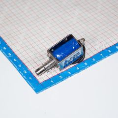 JF-0630B-12VDC - электромагнитный соленоид (DC 12В, 0.3А, 6N, 10мм, 58х20х19мм)