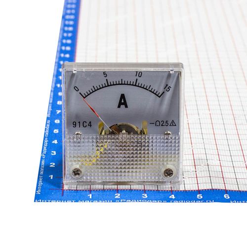 91C4-15A -стрелочный амперметр постоянного тока (0-15А, 2.5, 45*45мм) - ZHFU