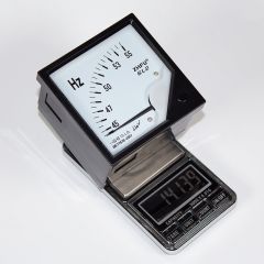 6L2-4555HZ-AC220V - стрелочный частотомер сети AC220В (45Гц÷55Гц, 1.5%, 80х80х75мм, 2*М4х10) - производство ZHFU