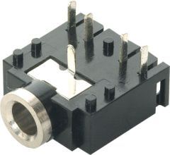 JC-128 гнездо jack 3,5 мм аудио (стерео, с размыкателем, на плату)
