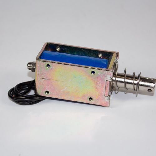 JF-1253B-12VDC - электромагнитный соленоид (DC 12В, 0.45А, 42N, 10мм, 90х30х28мм)