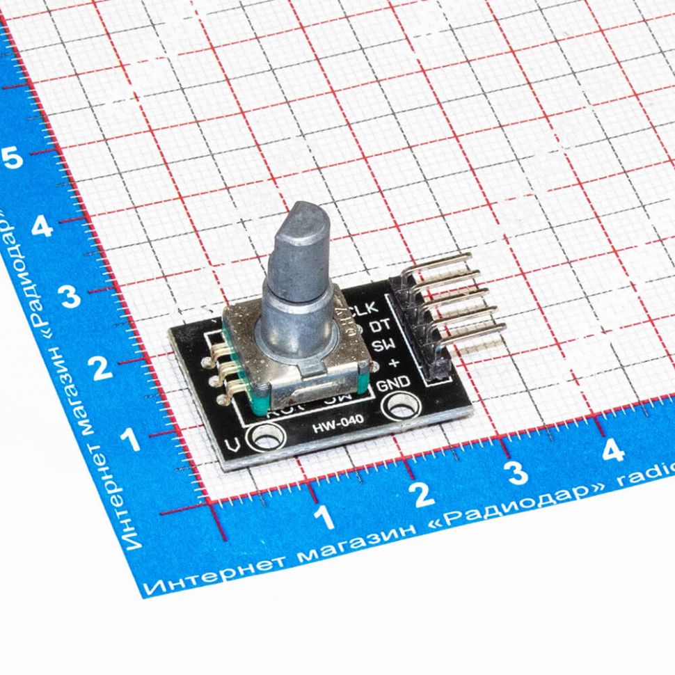 HW-040 модуль энкодера для Arduino (360°, 20имп, 5-пин, 2*3*3см)