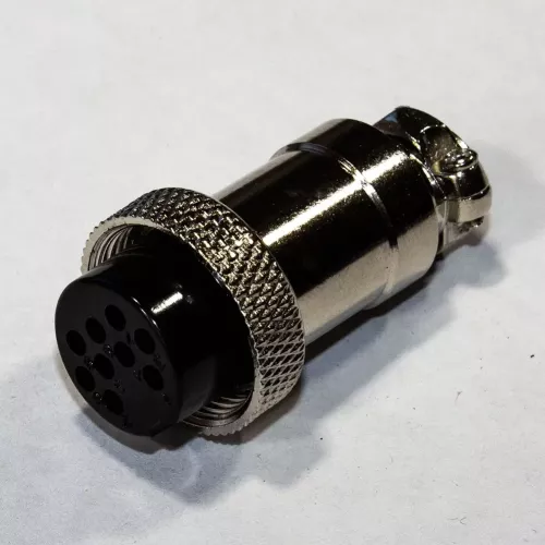 Цилиндрические разъемы GX20-9A - розеточный штекер на кабель (9-пин "мама") - производство CZPCon