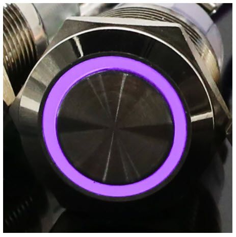 19F-11E/J/N антивандал. кнопка без фиксации, с подсветкой, 19мм, 12-24В, значок кольцо, под терминал