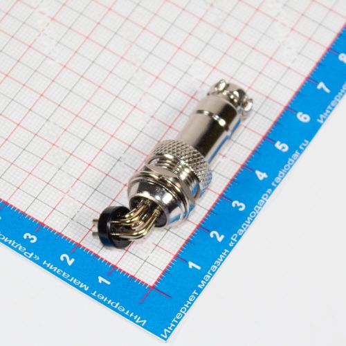 Комплект GX 12мм на плату: GX12-5A + GX12-5PCB (5 пин, 220В, 5А) - производство CiXu