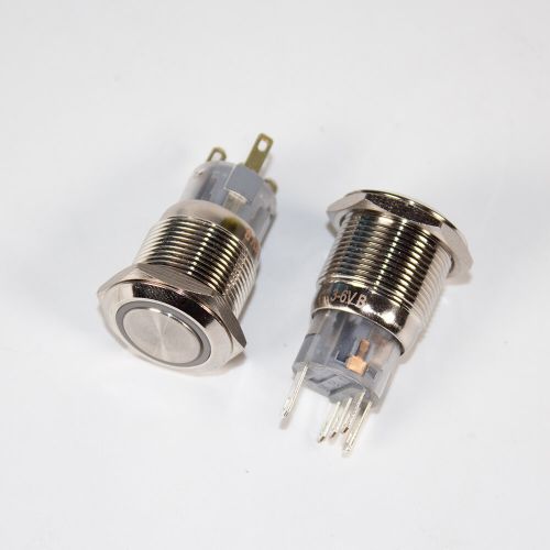 GQ19F-11EZ/J/N - антивандальные кнопки с фиксацией и подсветкой (19мм, 3-6В, значок кольцо, под пайку/терминал)