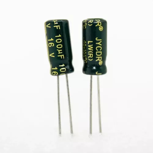 100мкФ*16В -конденсатор электролитический (100uF/16V, ±20%, LW(R), -40+105°C, 5*11мм) - JYCDR