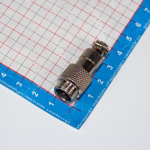 GX12-2 вилочный штекер на кабель (2-пин "папа") - металл - производство CZPCon