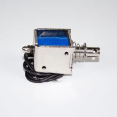 JF-0826B-12VDC - электромагнитный соленоид (DC 12В, 0.35А, 20N, 10мм, 56х26х23мм)