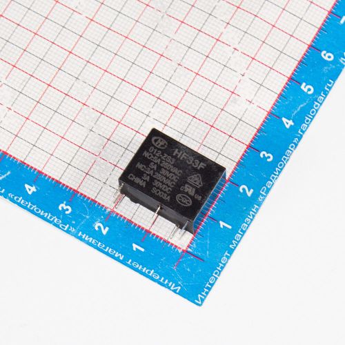 (JZC)HF33F-012-ZS3 - реле электромагнитное (DC 12В, 1хС {SPDT} 5A/250В AC, 20.5х10.2х15.7мм DIP-5) - производство HONGFA