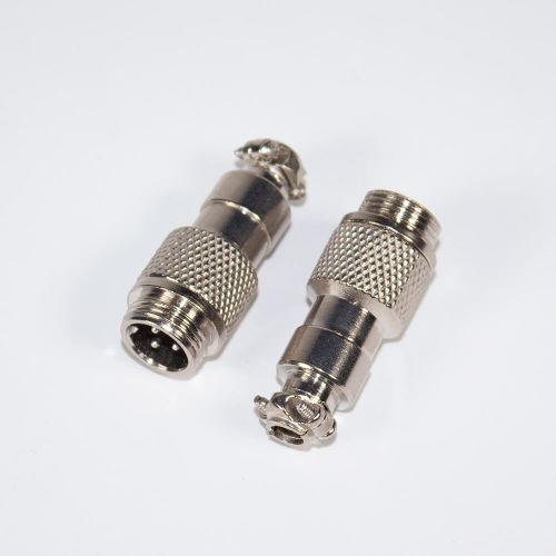 GX12-3 вилочный штекер на кабель (3-пин "папа") - металл - производство CZPCon