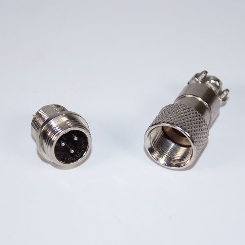 GX12-3 вилочный штекер на кабель (3-пин "папа") - металл - производство CZPCon