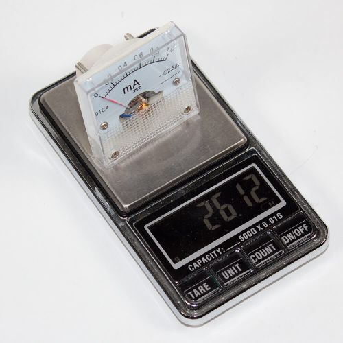 91C4-1mA - стрелочный амперметр постоянного тока (0-1мА, 2.5, 45*45мм) - производство ZHFU