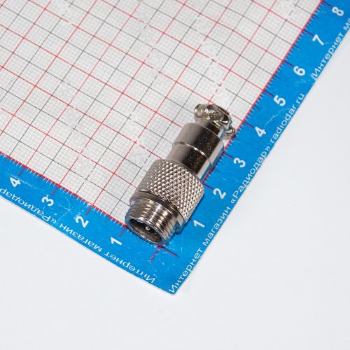 GX12-4 вилочный штекер на кабель (4-пин "папа") - металл - производство CZPCon