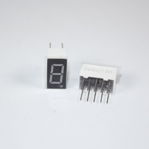 3161BS-1 - 1*битный, 7-сегментный LED-индикатор красного свечения 0.36''/9.2мм (общий анод, 7.6х14мм, DIP-10)