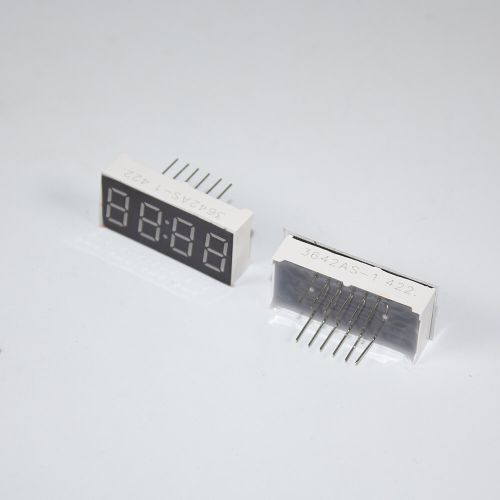 3642AS-1 - 4*битный, 7-сегментный с (:) LED-индикатор красного свечения 0.36''/9.2мм (общий катод, 30х14мм, DIP-12)