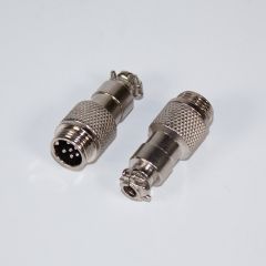 GX12-6 вилочный штекер на кабель (6-пин "папа") - металл - производство CZPCon