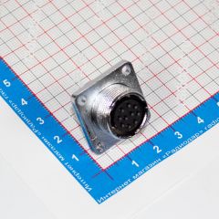 WS16K10Z1 - розеточный разъём на панель с квадратным фланцем с 10 контактами &quot;мама&quot; (500В, Ø1мм х10х10А) - производство CiXu