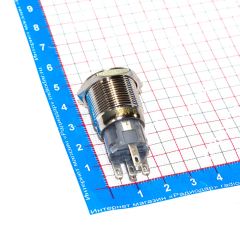 HSA19F-11EP/J/N/GREEN - металлические кнопки без фиксации и подсветкой (19мм, 250В/2A, 1хС {SPDT}, значок "питание" зеленого цвета, под пайку/терминал)