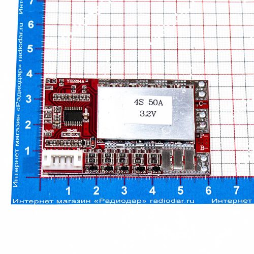 YH2204A - модуль BMS контроллера аккумуляторных батарей (4S, 50A, 3.2В) - модель 2488