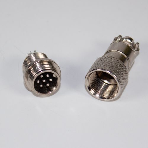 GX12-7 вилочный штекер на кабель (7-пин "папа") - металл - производство CZPCon