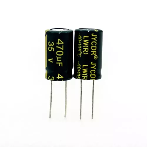 470мкФ*35В -конденсатор электролитический (470uF/35V, ±20%, LW(R), -40+105°C, 10*17мм) - JYCDR