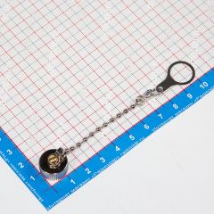 GX12-0-MC-CAP - пылезащитная металлическая крышка с подвесом-цепочкой для разъемов типа GX12 12мм (гнездо с прокладкой) - производство CiXu