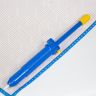 DELUXE-017 - оловоотсос в синем пластиковом корпусе (длина 325мм, носик тефлоновый 15мм, ручка поршня 135мм, блистер)
