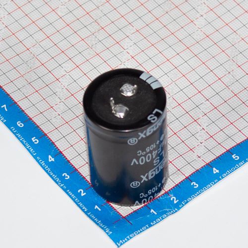 470мкФ*400В - электролитический конденсатор серии LS (470uF/400V, 20%, +105°C, Ø30*45мм, Snap-In-2) - производство ChengX