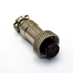 GX12-3A - штекер розеточный (12 мм "мама" 3-пин на кабель) - производство CZPCon