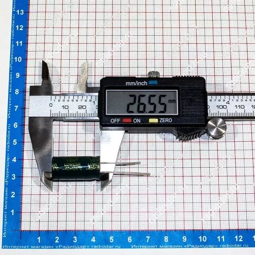 2200мкФ*35В -электролитический конденсатор (2200uF/35V, ±20%, LOWESR, -40+105°C, 13*25мм) - JCCON