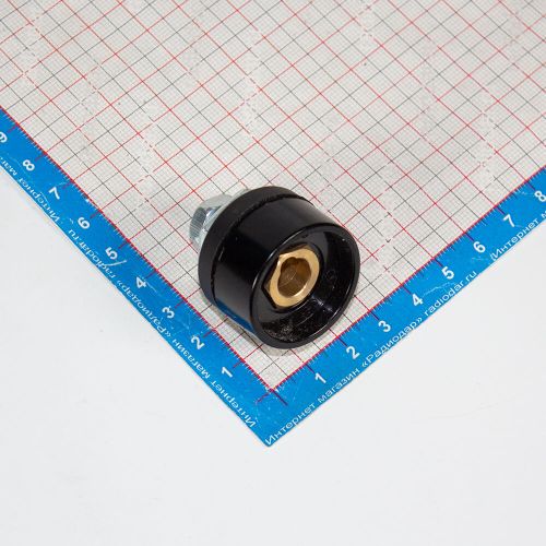 DKJ10-25 - усиленная быстросъемная байонетная розетка для сварочных, цвет: чёрный (10-25мм2, 200А, 9мм, медь)