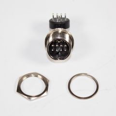 GX16-9PCB - разъём розетка на панель с штыревыми контактами и выводами 90° на плату (9 пин, 220В, 5А) - производство CiXu