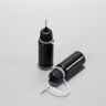 ФД10-2Ч-С - пластиковый флакон-дозатор с тонким металлическим наконечником (10мл., черная ёмкость, черная крышка, силиконовый колпачок)