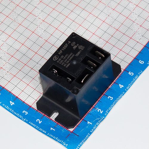 JQX/HF105F-4-012D-1ZS - реле миниатюрное High Power (DC 12В, 1хC {SPDT} 30A/240В AC, герметичное, 50х27.2х27.8мм, Coil_2*2.8х0.5мм + 3*6.3х0.8мм, QC-5) - производство HONGFA