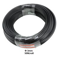 Бухта волоконно-оптического кабеля в ПВХ-оболочке черного цвета (вн.3мм, внеш.4мм, PMMA/жесткий, 50м)