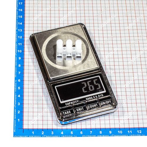 Безвинтовая самозажимная соединительная клемма (220VAC/10A, под жилу 0.5 - 2.5 мм)