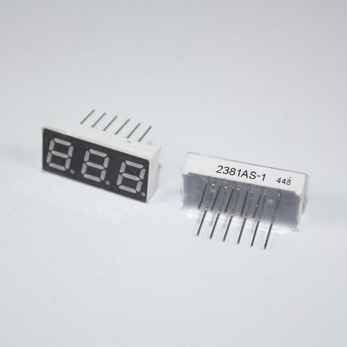 2381AS-1 - 3*битный, 7-сегментный LED-индикатор красного свечения 0.28''/7.1мм (общий анод, 22.5х10.3мм, DIP-10)